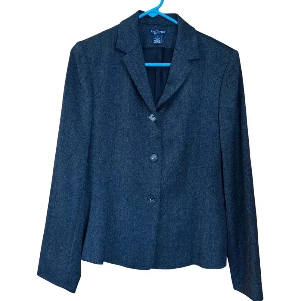 Ann Taylor Women’s Wool Stretch Blazer Gray Sz 8